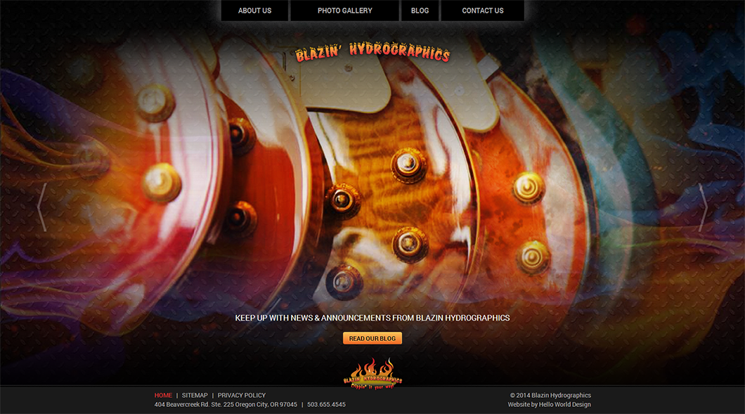 Blazin Hydrographics Custom Website